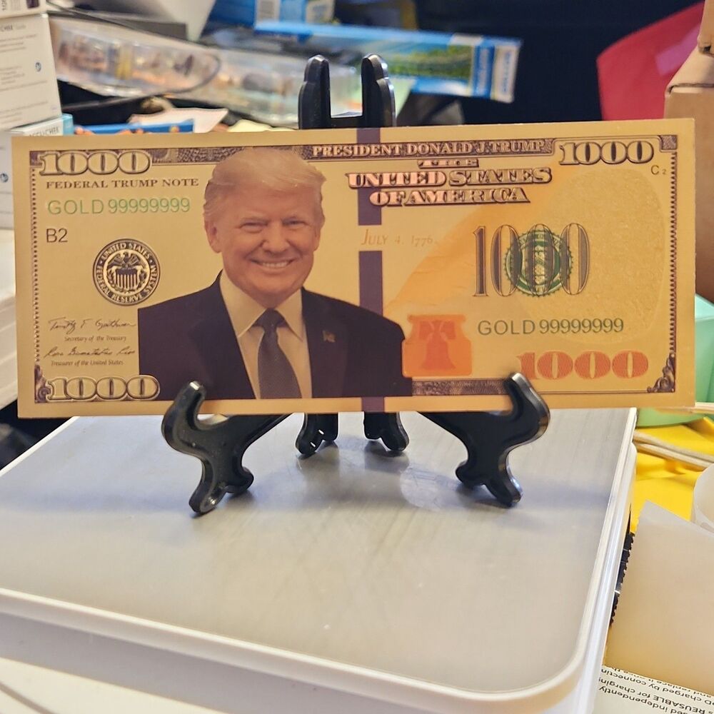 Donald Trump $1000 Gold Foil Banknote Novelty Collecting